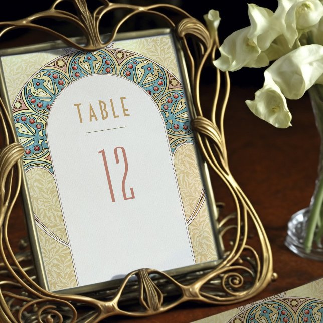 Numéros de table d'or Vintage Art Nouveau Mariage (Créateur téléchargé)