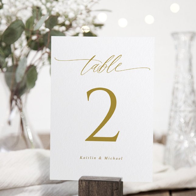 Numéros de table double élégants et modernes en or (Créateur téléchargé)