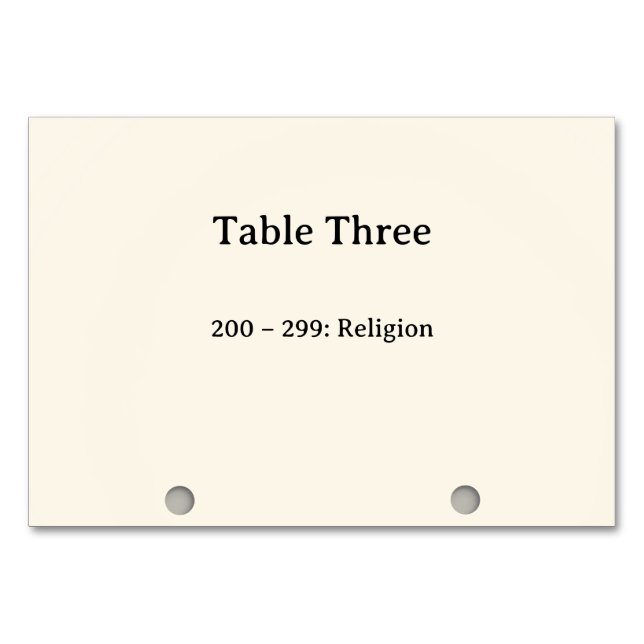 Numéros de table du catalogue de cartes du système (Devant)