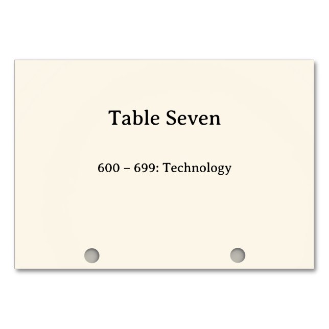 Numéros de table du catalogue de cartes du système (Devant)
