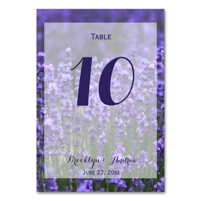 Numéros de table du Mariage de lavande violet pers (Par défaut)