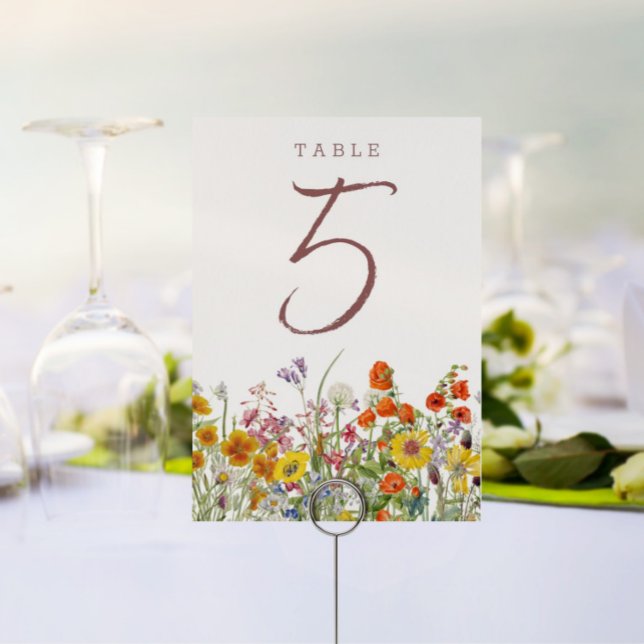 Numéros de table du Mariage fleur sauvage (Créateur téléchargé)