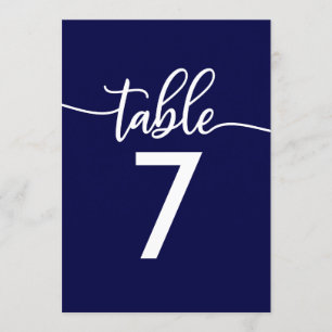 Numéros de table   Élégant mariage bleu marine
