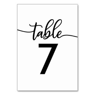 Numéros de table Élégant mariage noir et blanc
