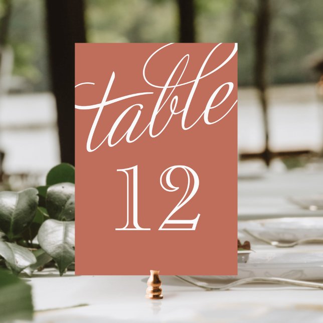 Numéros de table élégants en argile et blanc avec  (Créateur téléchargé)