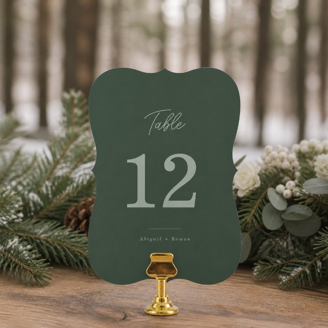 Numéros de table élégants en découpage Forest Gree (Créateur téléchargé)
