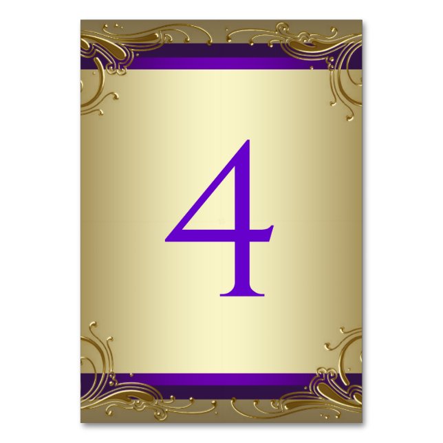 Numéros de table élégants violet et or (Par défaut)