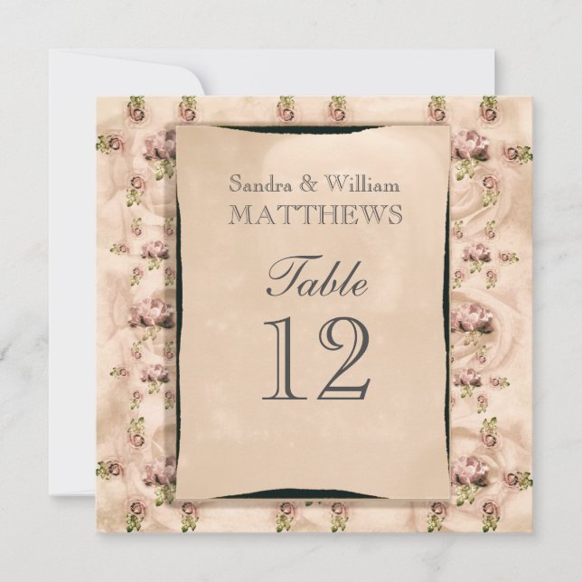 Numéros de table Épargnés Rose Vintage (Devant)