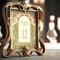 Numéros de table Fleur de Pissenlit Rose Pâle Art