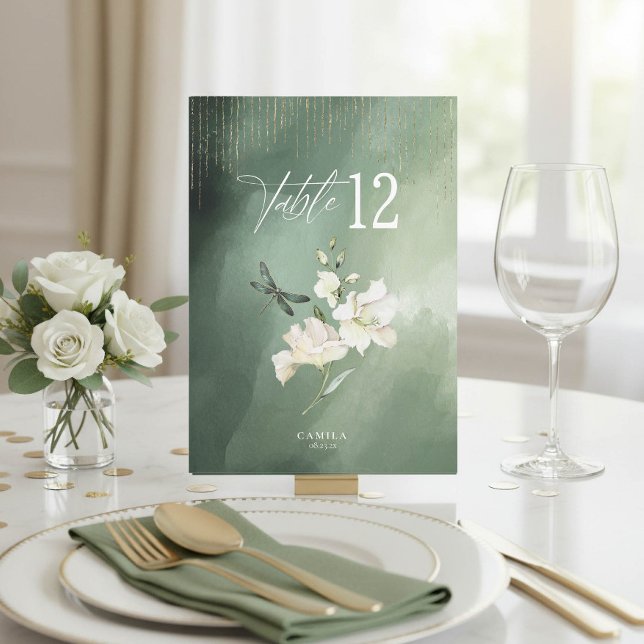 Numéros de table Fleuris Libellule Sweet 16 ID1310 (Créateur téléchargé)