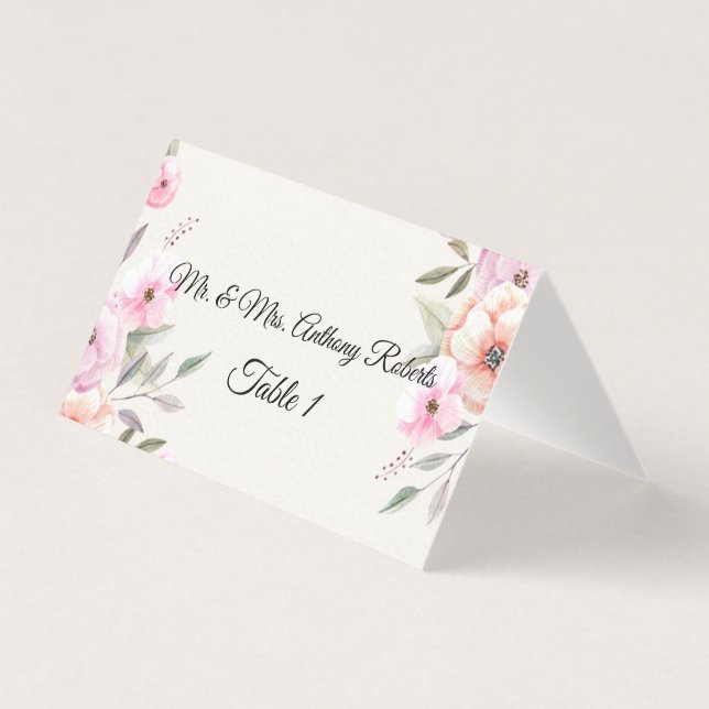 Numéros de table Fleurs pastel jolies (Front)
