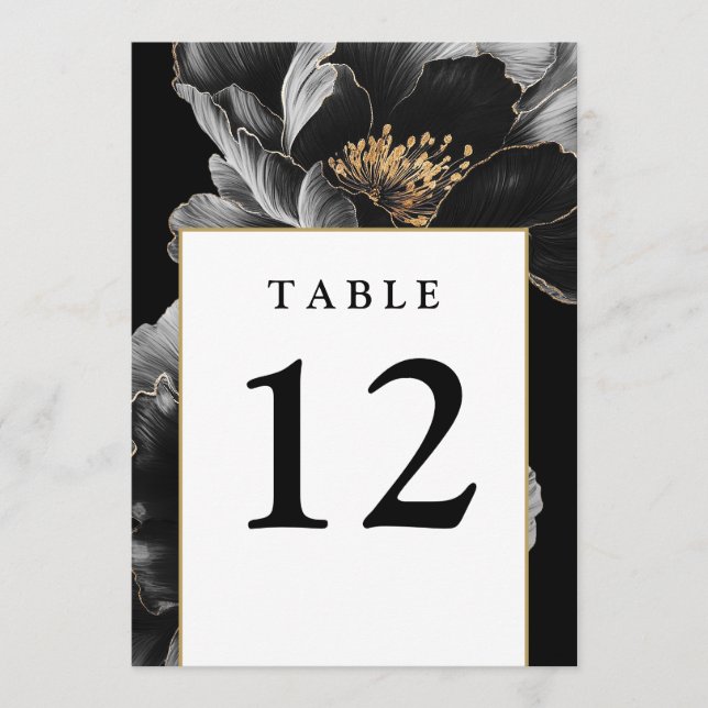 Numéros de table floral chic moderne (Devant)