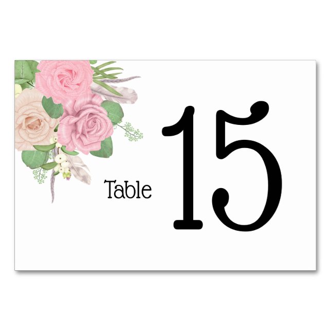 Numéros de table floraux BOHO - Personnalisés sur  (Devant)