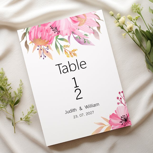Numéros de table floraux de jardin botanique à l'a (Watercolor botanical garden floral Table Numbers)