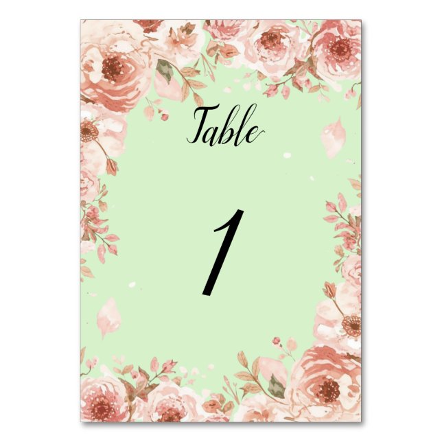 Numéros de table floraux personnalisables mariage  (Par défaut)