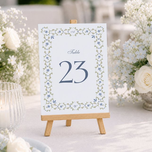 Numéros de table Folk Bleu Poussiéreux 1–29 (Créateur téléchargé)