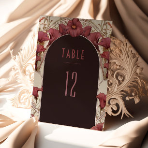 Numéros de table Lily Art Nouveau Mariage Vintage