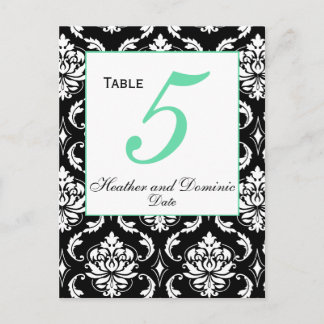 Numéros de table Mariage damassé élégants