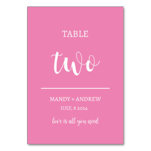 Numéros de table Mariage de devis personnalisés