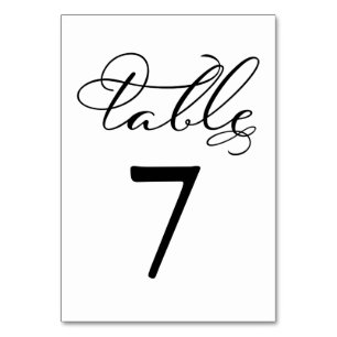 Numéros de Table Mariage Élégant Calligraphié