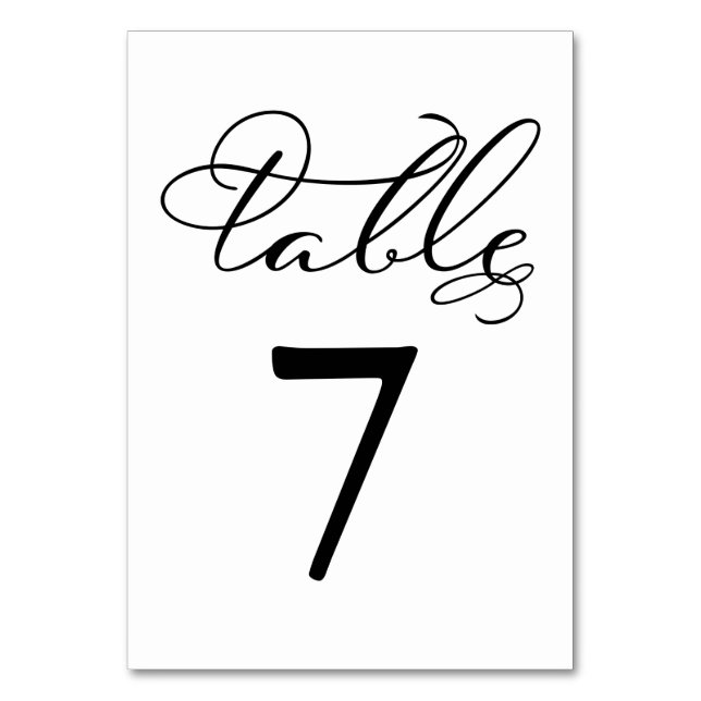 Numéros de Table | Mariage Élégant Calligraphié (Par défaut)