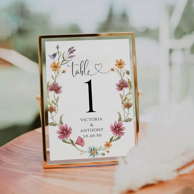 Numéros de table Mariage fleur sauvage (Créateur téléchargé)