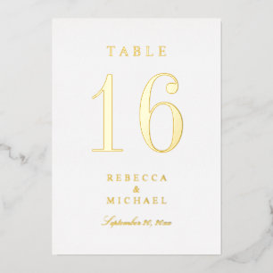 Numéros de table Mariage traditionnel Gold Foil