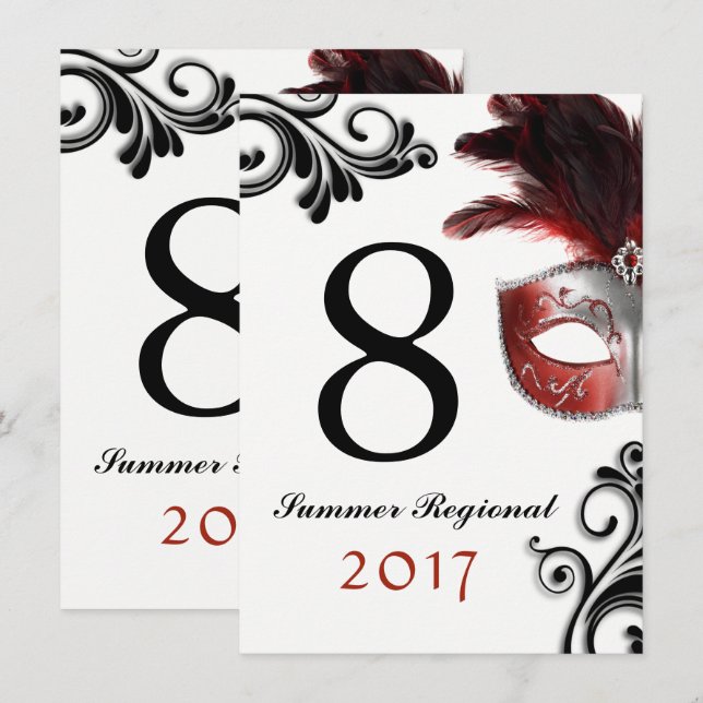 Numéros de table masquerade double face (Devant / Derrière)