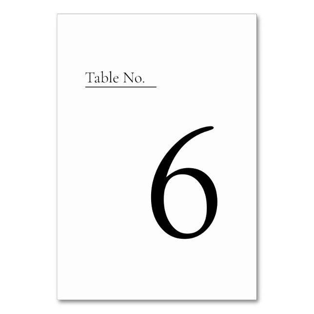 Numéros de table minimalistes + modernes (Par défaut)