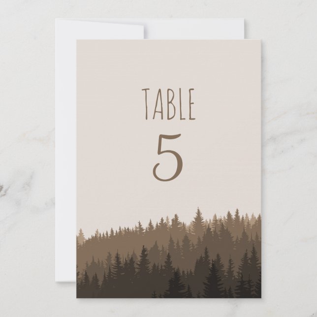 numéros de table Montagne rustique marron (Devant)