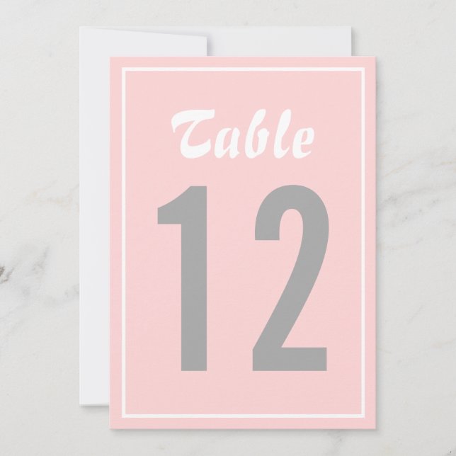 Numéros de table nautiques rose et gris Carte II (Devant)
