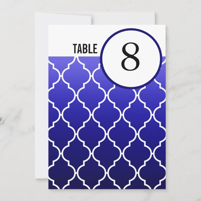 Numéros de table ombre à quatre feuilles | marine (Devant)