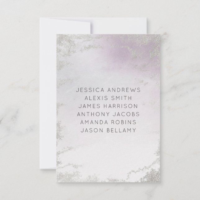 Numéros de table Ombre Lavender Purple Silver Mari (Dos)