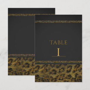 Numéros de table pailletés glamour chic léopard