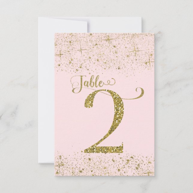 Numéros de table Pailletés Rose Gold N° 2 (Devant)
