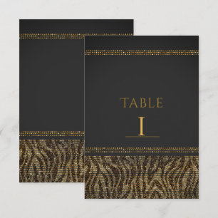 Numéros de table pailletés Zebra Sparkle Glam Chic