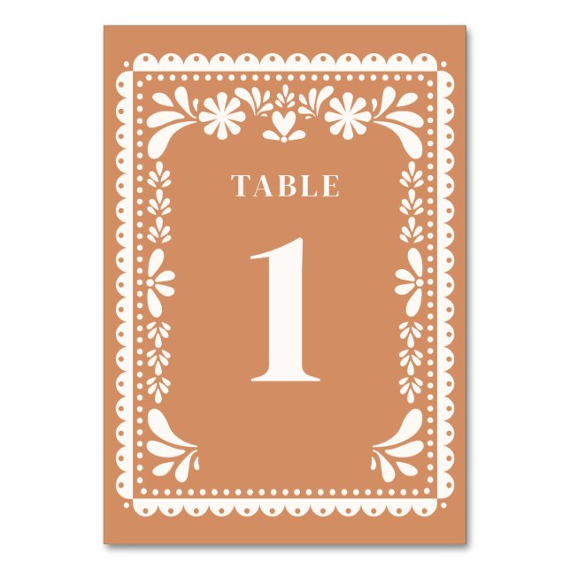 Numéros de table Papel Picado Panneau de Hacienda  (Dos)