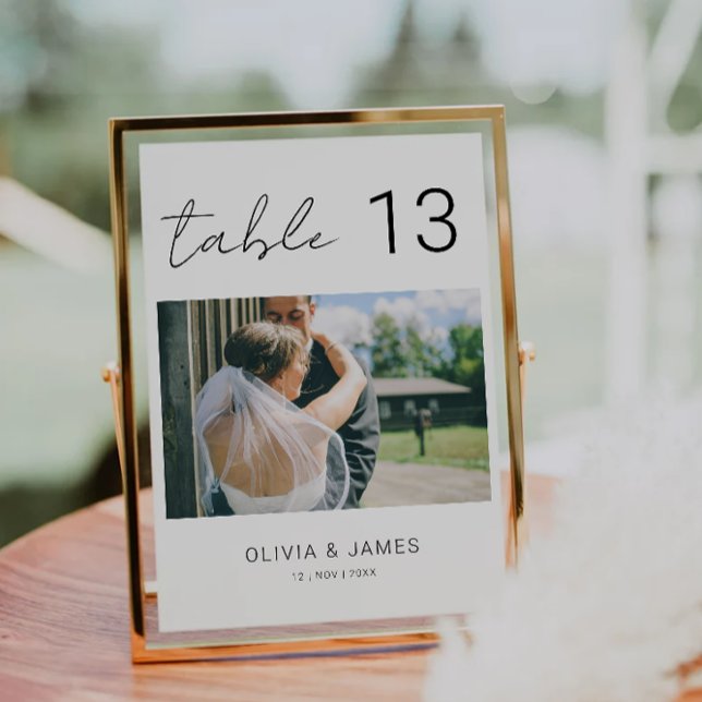 Numéros de table photo, numéros de table modernes, (Photo Table Numbers, Modern Table Numbers, Invitation)
