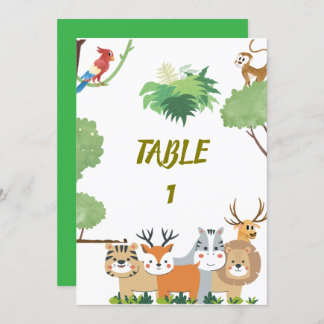 numéros de table pour Baby Shower sur les animaux