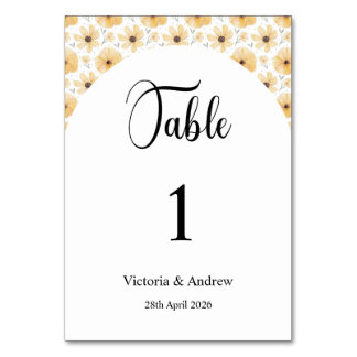 Numéros de table pour mariage
