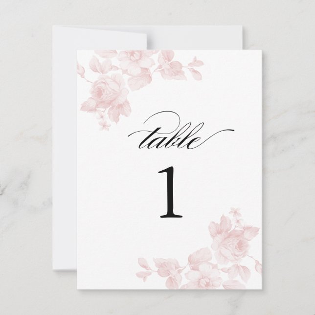 Numéros de table pour mariage floral vintage (Devant)