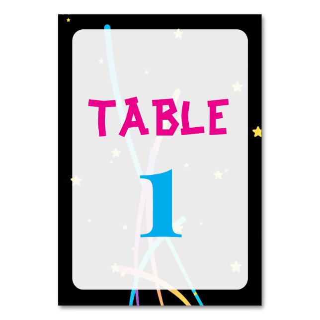 Numéros de table pour soirée Glow – Néon et amusan (Par défaut)