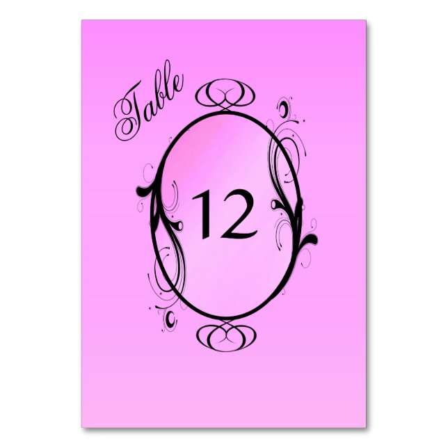 Numéros de table rose (Par défaut)