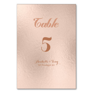 Numéros de table rose Gold Foil