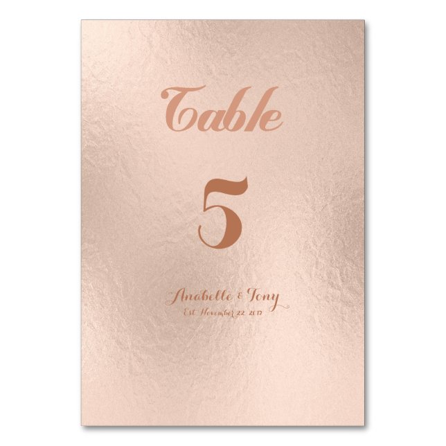 Numéros de table rose Gold Foil (Par défaut)
