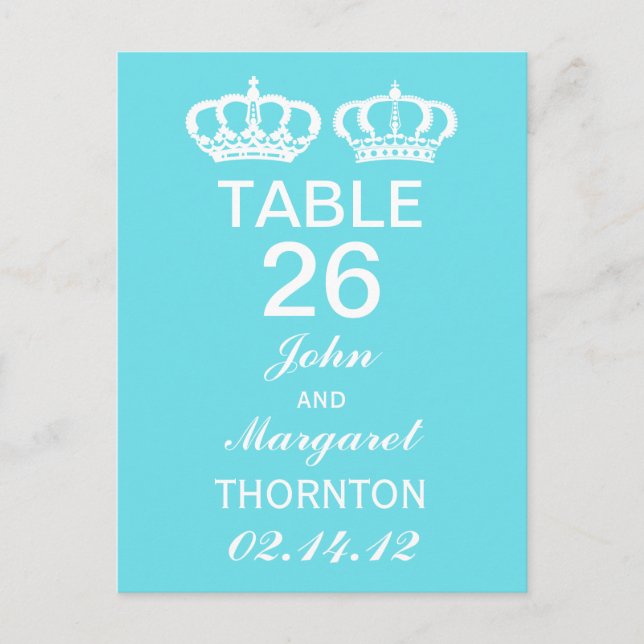 Numéros de table royale bleu (Devant)