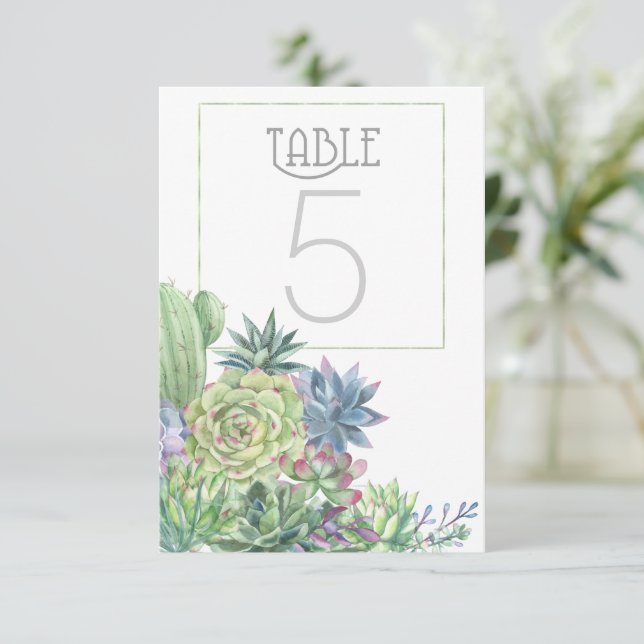 Numéros de table Succulents et Étincelles ID515 (Debout devant)