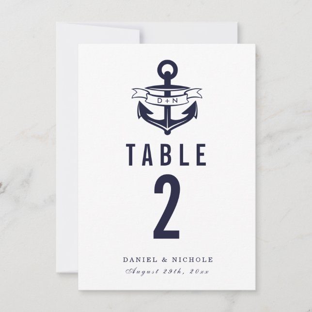 Numéros de table Thème Nautique | Mariages (Devant)