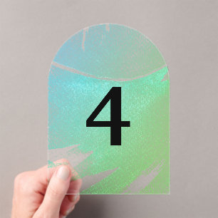 Numéros de table translucides élégants