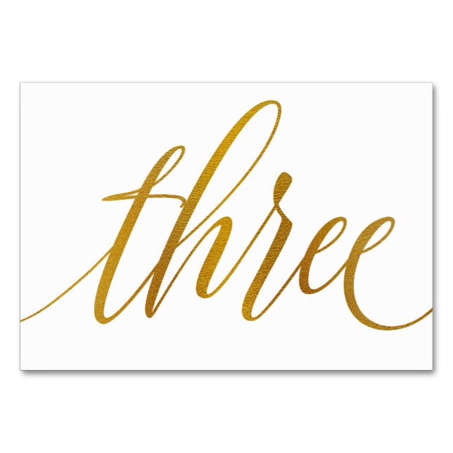 Numéros de table - Typographie Luxe (Faux Dorure)  (Devant)